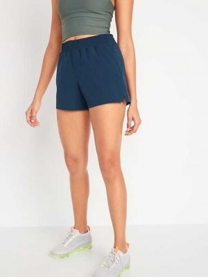 Old Navy High-Waisted StretchTech Shorts Sportbekleidung Damen Nautical Twilight | 8652JDQWX