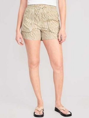 Old Navy High-Waisted StretchTech Shorts Sportbekleidung Damen Zebra | 9532BYKMS