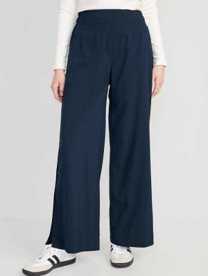 Old Navy High-Waisted StretchTech Split-Hem Weite-Leg Pants Sportbekleidung Damen Navy | 2947ITCBL