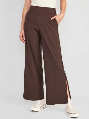 Old Navy High-Waisted StretchTech Split-Hem Weite-Leg Pants Sportbekleidung Damen French Roast | 4756PIWFV