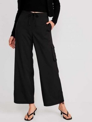 Old Navy High-Waisted StretchTech Weite-Leg Cargo Pants Sportbekleidung Damen Schwarz | 4368XQDST