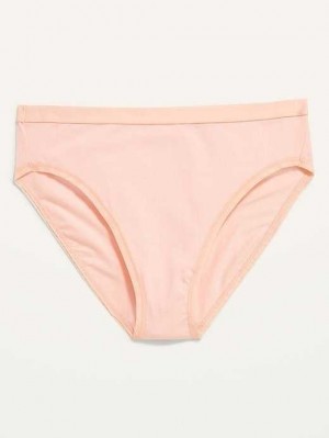 Old Navy High-Waisted Supima Baumwoll-Blend Bikini Underwear Unterwäsche Damen Rosa | 3840GSECT