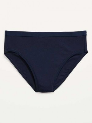 Old Navy High-Waisted Supima Baumwoll-Blend Bikini Underwear Unterwäsche Damen Navy | 0135KTSHM