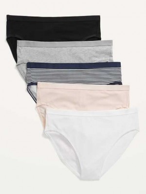 Old Navy High-Waisted Supima Baumwoll Bikini Underwear 5-Pack Unterwäsche Damen Rosa | 0531XAQIN