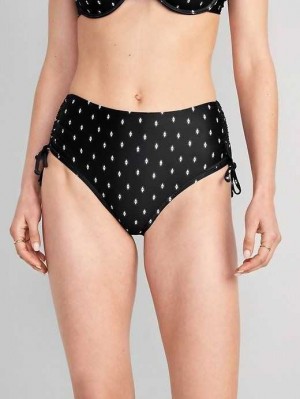 Old Navy High-Waisted Tie-Cinched Bikini Swim Bottoms Badeanzüge Damen Schwarz | 2734ELAQU