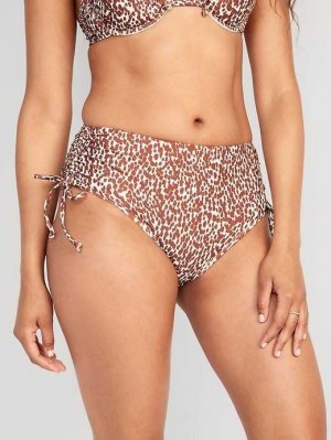 Old Navy High-Waisted Tie-Cinched Bikini Swim Bottoms Badeanzüge Damen Khaki | 2981RKNAC