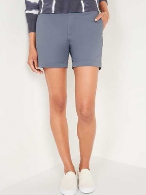 Old Navy High-Waisted Twill Everyday Shorts Kurze Hose Damen blank Slate | 9025LJWBR
