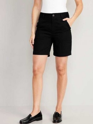 Old Navy High-Waisted Uniform Bermuda Shorts Kurze Hose Damen Schwarz | 3246LOIMH