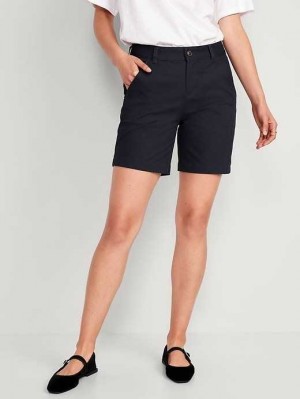 Old Navy High-Waisted Uniform Bermuda Shorts Kurze Hose Damen Inkwell | 1643JSCHI