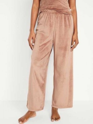 Old Navy High-Waisted Velour Pajama Pants Pyjama Damen Cocoa Fawn | 9413BRHTI