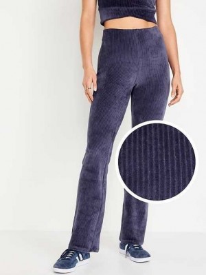 Old Navy High-Waisted Velvet Performance Flare Pants Sportbekleidung Damen Dunkel | 5047UXJNQ