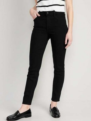 Old Navy High-Waisted Wow Gerade Jeans Jeans Damen Schwarz | 4370UWHQF