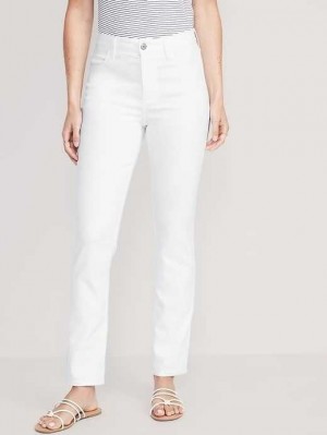 Old Navy High-Waisted Wow Gerade White Jeans Jeans Damen Weiß | 5481JAFNB
