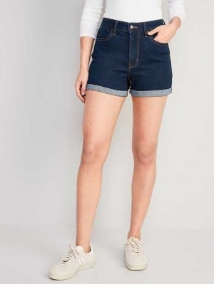 Old Navy High-Waisted Wow Jean Shorts Kurze Hose Damen Dunkelwaschen | 6594UBGSO