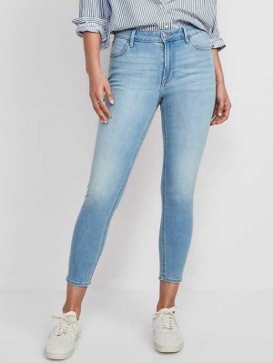 Old Navy High-Waisted Wow Super-Schlank Ankle Jeans Jeans Damen Hellwaschen | 5718JQMDV