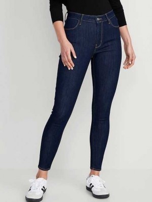 Old Navy High-Waisted Wow Super-Schlank Ankle Jeans Jeans Damen Dunkelwaschen | 7649UZCYQ