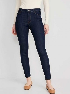 Old Navy High-Waisted Wow Super-Schlank Jeans Jeans Damen Dunkelwaschen | 0891RAJXC
