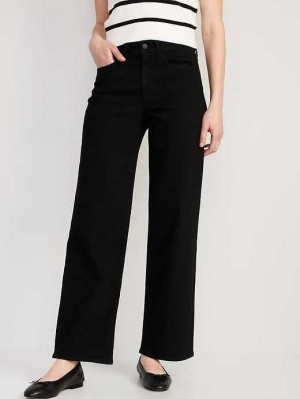 Old Navy High-Waisted Wow Weite-Leg Jeans Jeans Damen Schwarz | 2340USIHL