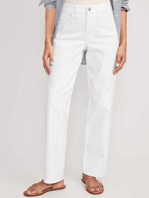 Old Navy High-Waisted Wow White Loose Jeans Jeans Damen Weiß | 9268ZYAHD