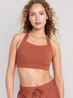 Old Navy High Support PowerSoft Convertible Sports Bra Sportbekleidung Damen Apple Cinnamon | 7381NVWEB