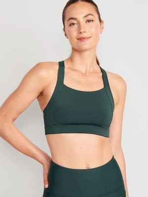 Old Navy High Support PowerSoft Convertible Sports Bra Sportbekleidung Damen Tiefesgrün | 8674TGWXY