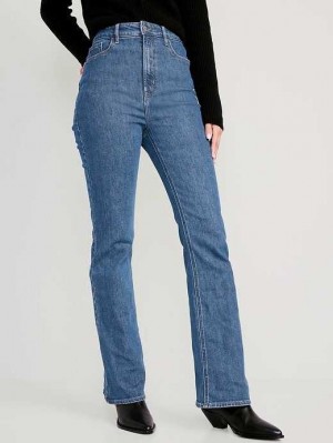 Old Navy Higher High-Waisted Baumwoll-Hemp Blend Flare Jeans Jeans Damen Babs | 4768FKGIJ