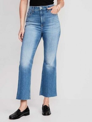 Old Navy Higher High-Waisted Cropped Cut-Off Flare Jeans Jeans Damen Clover | 6539JIUOW