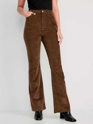 Old Navy Higher High-Waisted Flare Corduroy Pants Jeans Damen Espresso | 1860ZLSNT