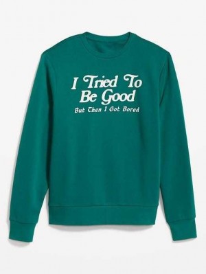 Old Navy Holiday Graphic Fleece Sweatshirt Sweatshirt Herren I Tried To Be Good | 2805ABCQU