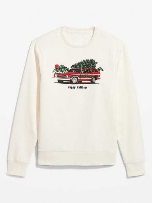 Old Navy Holiday Graphic Fleece Sweatshirt Sweatshirt Herren Happy Holidays | 7829NGWTV