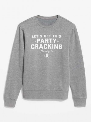 Old Navy Holiday Graphic Fleece Sweatshirt Sweatshirt Herren Let's Get This Party Cracking | 8291BFCEO