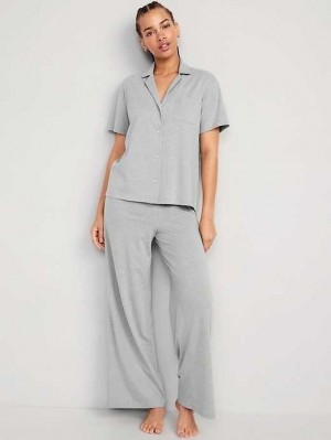 Old Navy Jersey Pajama Set Pyjama Damen Grau | 4923KFAWN