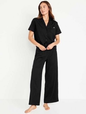 Old Navy Jersey Pajama Set Pyjama Damen Schwarz | 5907HCMAW