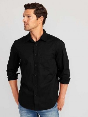 Old Navy Klassische-Fit Everyday Shirt Hemd Herren Schwarz | 4907AFLQD