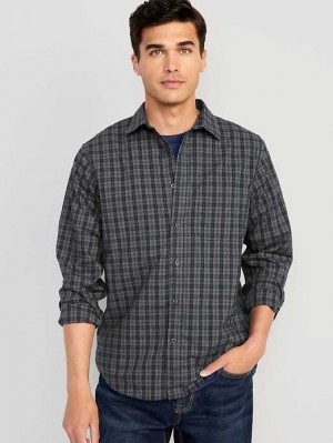 Old Navy Klassische-Fit Everyday Shirt Hemd Herren Grau Blau | 5019CHYMD