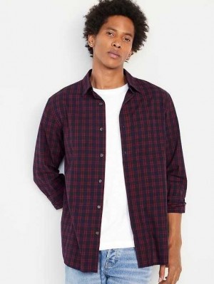 Old Navy Klassische-Fit Everyday Shirt Hemd Herren Navy Rot | 5814OGWFH