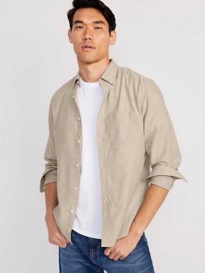 Old Navy Klassische-Fit Non-Stretch Everyday Oxford Shirt Hemd Herren Khaki | 7156KVMZT