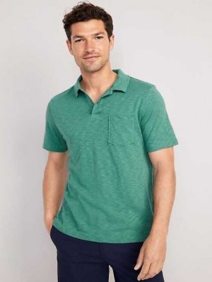 Old Navy Klassische Fit Linen-Blend Polo Polo Shirts Herren Swaying Palm | 0742FEHML