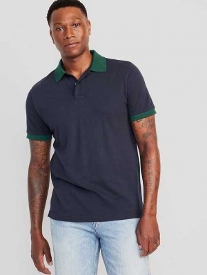Old Navy Klassische Fit Pique Polo Polo Shirts Herren Navy Grün | 0342WXLFM