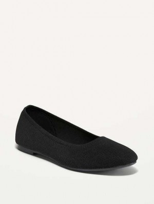 Old Navy Knit Almond-Kappe Ballet Flats Flache Schuhe Damen Schwarz | 2389CBMLI