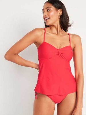 Old Navy Knotted A-Line Tankini Swim Top Badeanzüge Damen Dunkelrot | 0825JTWQU