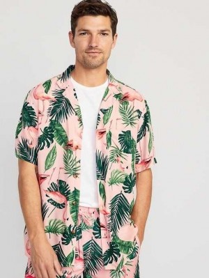 Old Navy Kurzes-Sleeve Printed Camp Shirt Hemd Herren Mehrfarbig | 0753ARWDI