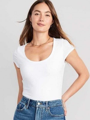 Old Navy Kurzes-Sleeve Scoop-Neck Bodysuit T-shirts Damen Calla Lilies | 3769BOFZQ