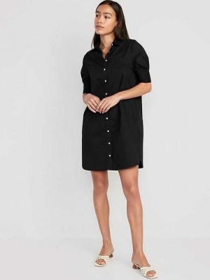 Old Navy Kurzes-Sleeve Shirt Kleider Kleid Damen Blackjack | 7015ARUVB