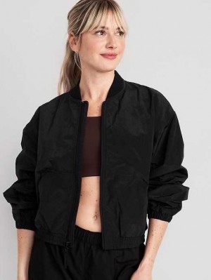 Old Navy Laufschuhe Cropped Nylon Jacket Lauftop Damen Schwarz | 1390NBLSE