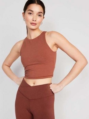 Old Navy Light Support PowerChill Longline Sports Bra Sportbekleidung Damen Apple Cinnamon | 3749LYBWN