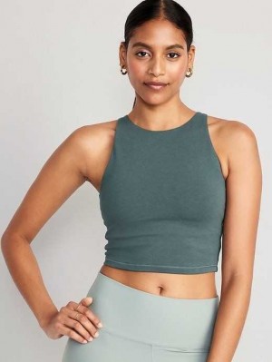 Old Navy Light Support PowerChill Longline Sports Bra Sportbekleidung Damen Grau | 5074UNEVP