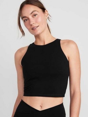 Old Navy Light Support PowerChill Longline Sports Bra Sportbekleidung Damen Schwarz | 8571OKNCB