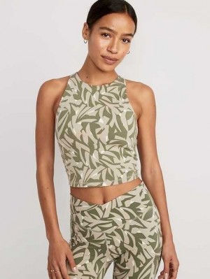 Old Navy Light Support PowerChill Longline Sports Bra Sportbekleidung Damen Grün | 8695BRHJM