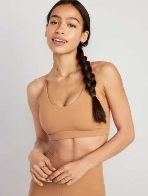 Old Navy Light Support PowerLite LYCRA ADAPTIV Sports Bra BHs Damen Caramelized Toffee | 5206YDFWN